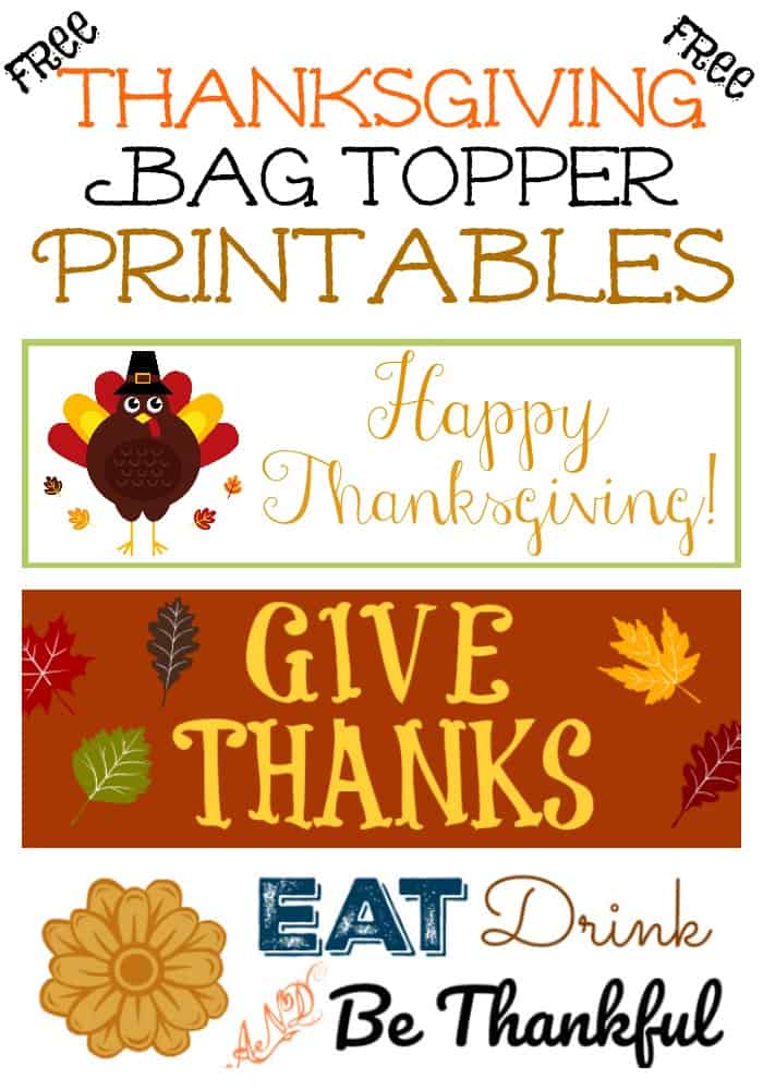 Free Thanksgiving Bag Topper Printables