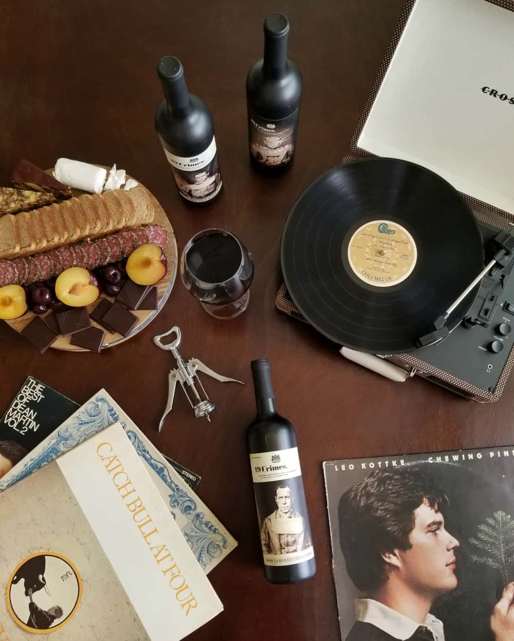 Hosting a Vinyl Party with 19 Crimes Wine and Living Wine Labels