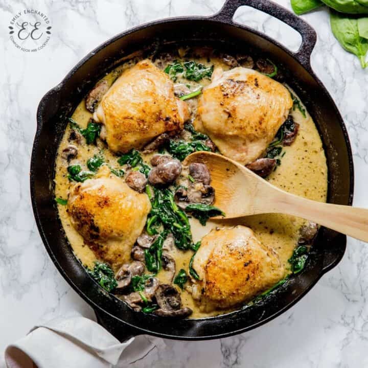 Keto Chicken Florentine in a Skillet Recipe