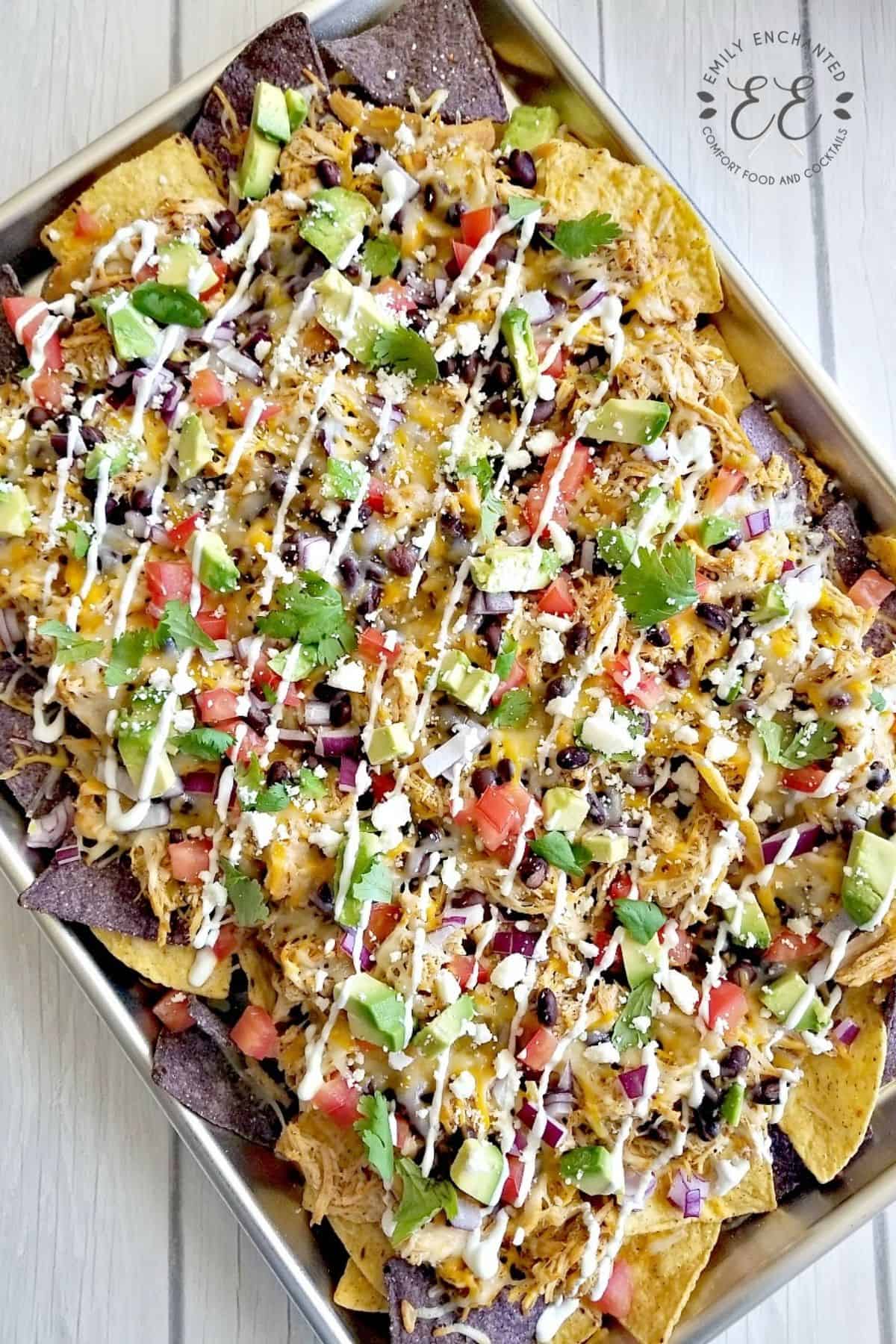 Tequila Lime Sheet Pan Chicken Nachos Recipe