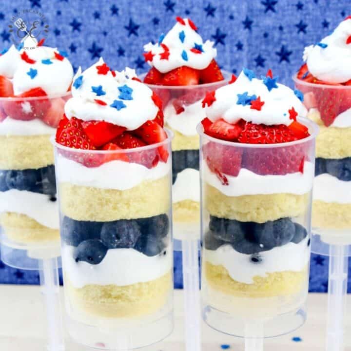 4th of July Cake Cups with Fruit