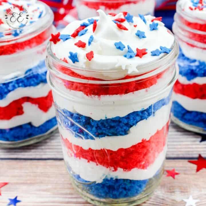 4th of July Cake in a Jar