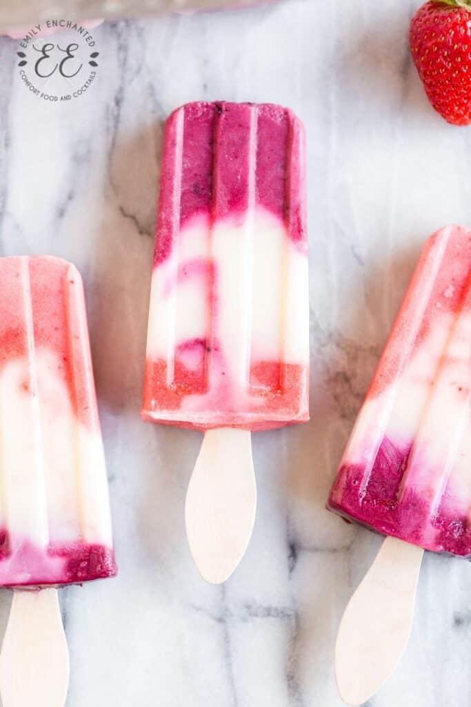 Strawberry and Blueberry Popsicles