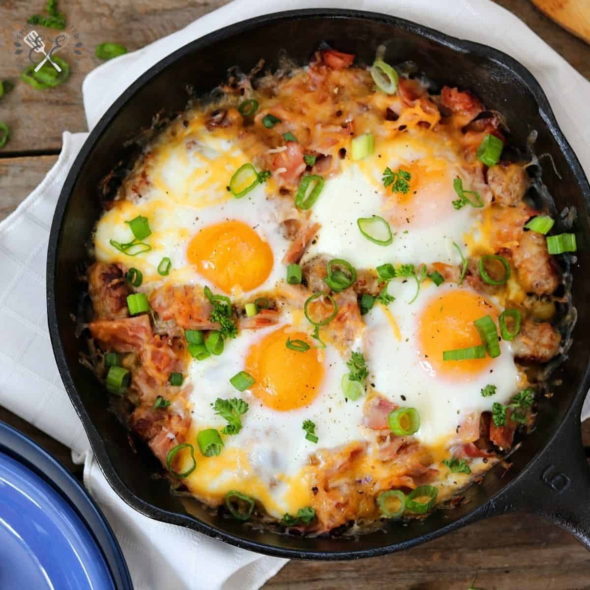 Cowboy Breakfast Skillet: One Pot Campfire Breakfast