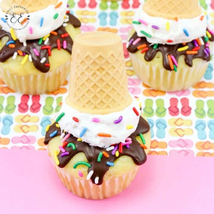Melting Ice Cream Cone Cupcakes