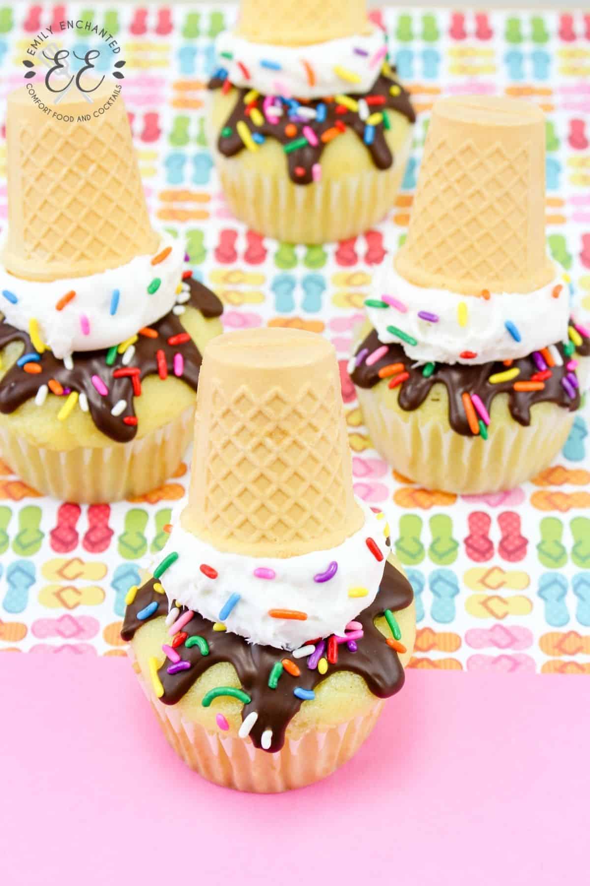 Melting Ice Cream Cone Cupcakes Recipe