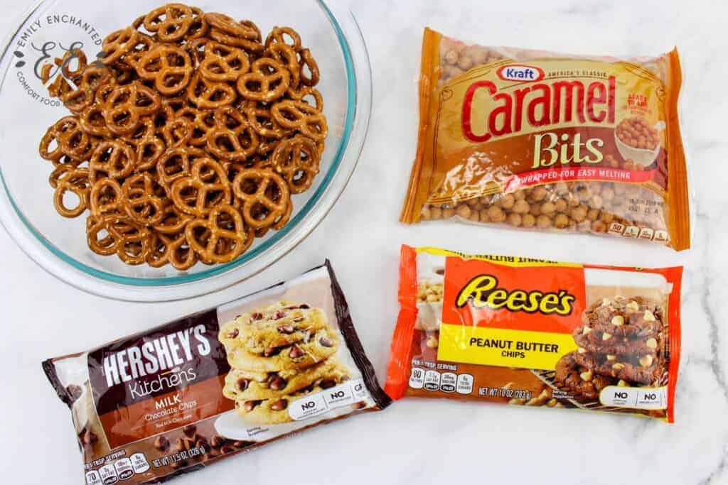 Caramel Chocolate Pretzel Bars Ingredients