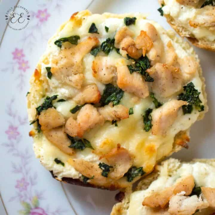 Cheesy English Muffin Pizzas with Chicken