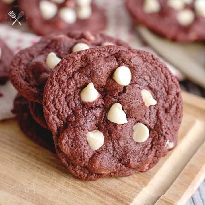 White Chocolate Chip Red Velvet Cookies