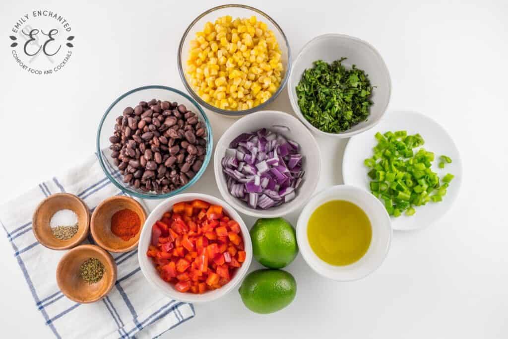 Black Bean and Corn Salsa Ingredients