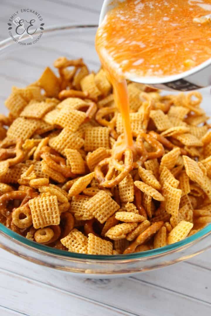The Best Spicy Chex Mix Recipe with Buffalo Sauce