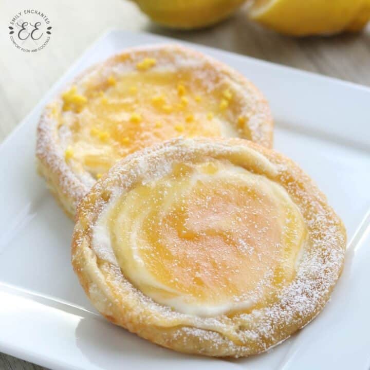 Lemon Cream Cheese Danish Recipe with Powdered Sugar