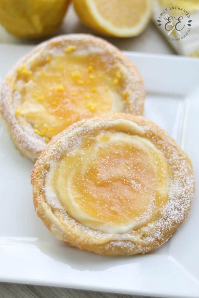 Lemon Cream Cheese Danish Recipe with Powdered Sugar