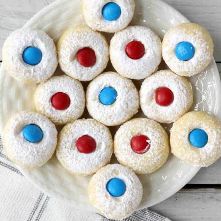 Easy No Bake 4th of July Thumbprint Cookies