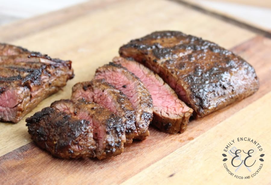 Hawaiian Coffee BBQ Flank Steak Hawaiian Coffee BBQ Flank Steak sliced
