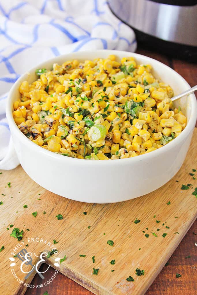 Instant Pot Mexican Street Corn Off the Cob in a bowl