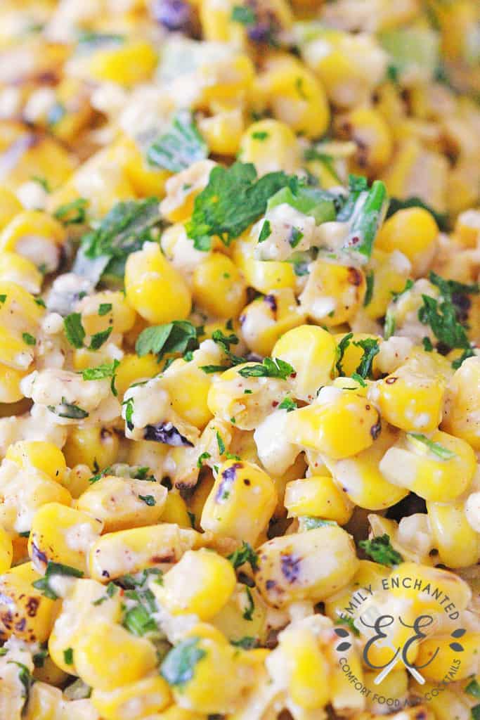 Instant Pot Mexican Street Corn Off the Cob Close up shot of Mexican Street Corn Off the Cob
