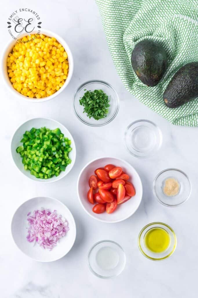 Corn Avocado Salad Ingredients