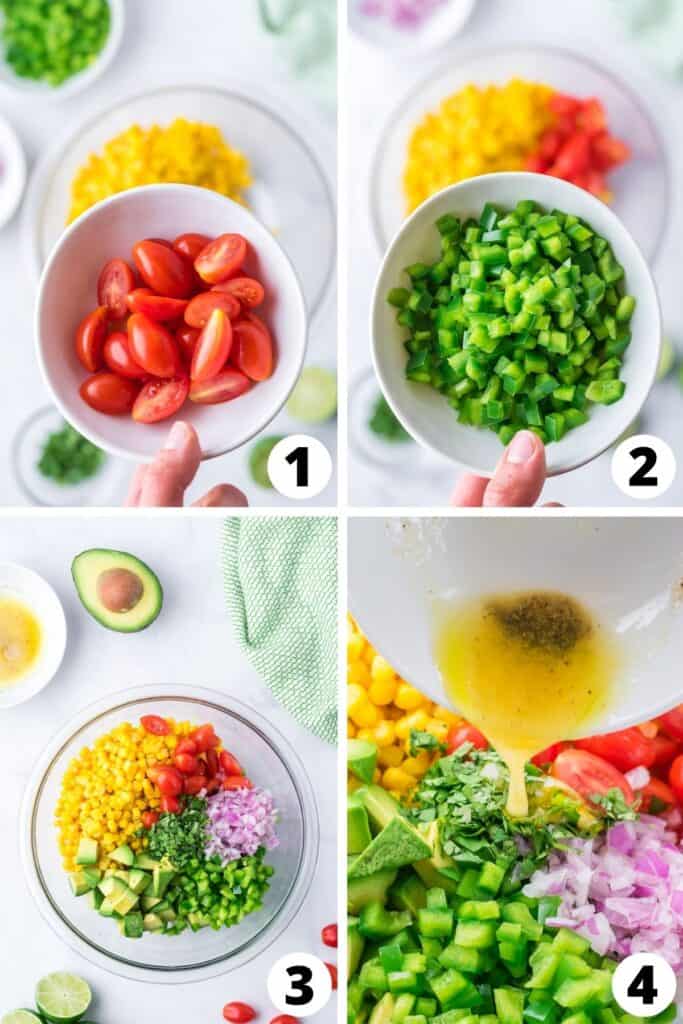 Corn Avocado Salad with Dressing