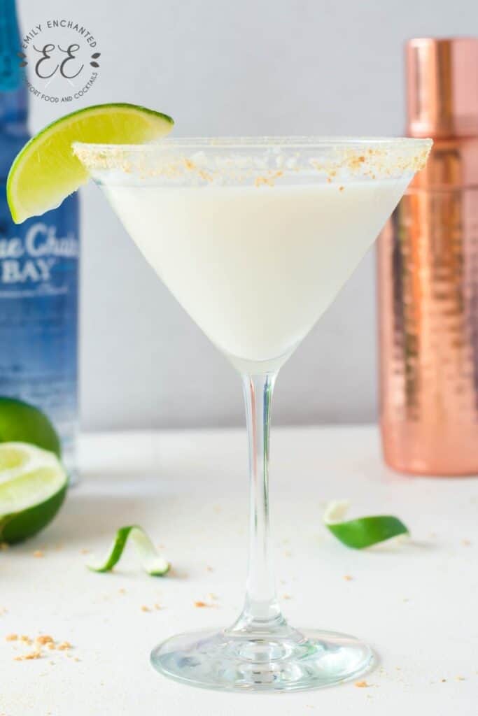 Coconut Key Lime Martini with Graham Cracker Rim