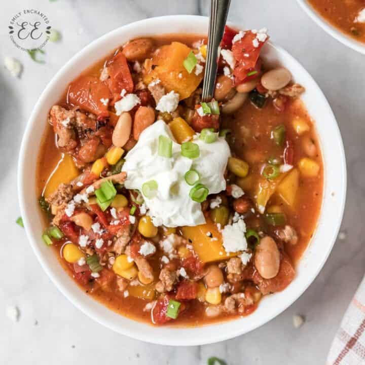 Slow Cooker Butternut Squash Chili with Turkey