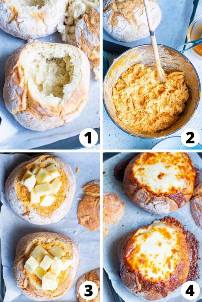 Bread Bowl Stuffed with Buffalo Chicken Bread Bowl Stuffed with Buffalo Chicken