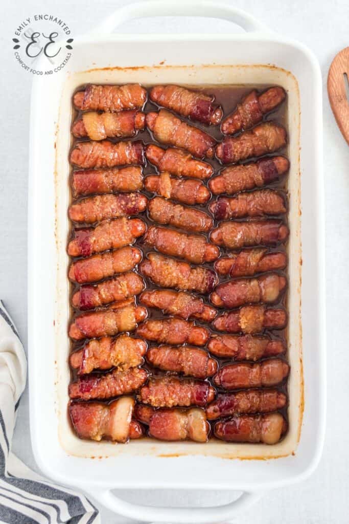 Sweet and Spicy Bacon Wrapped Smokies Bacon Wrapped Smokies