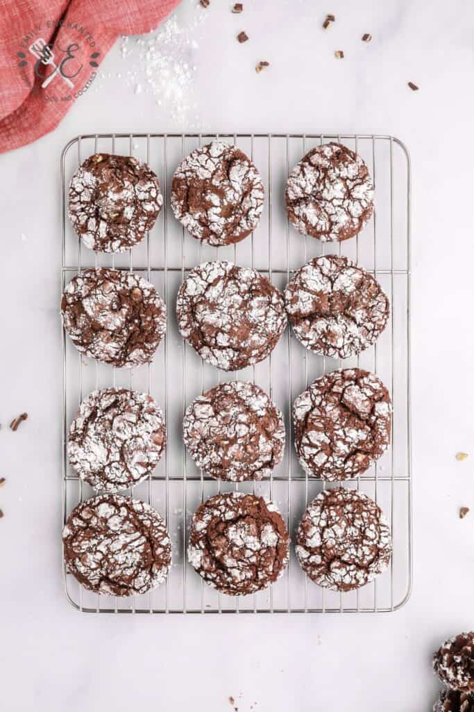 Creme de Menthe Crinkle Cookies