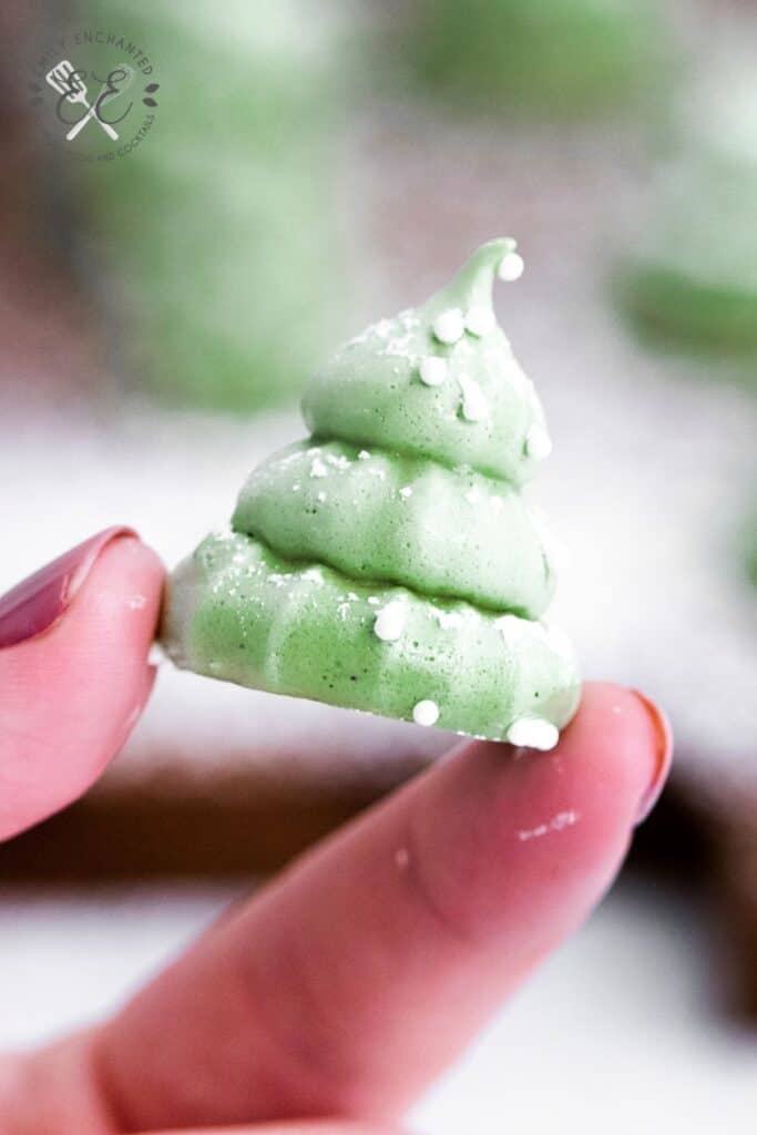 Christmas Tree Meringue Cookies