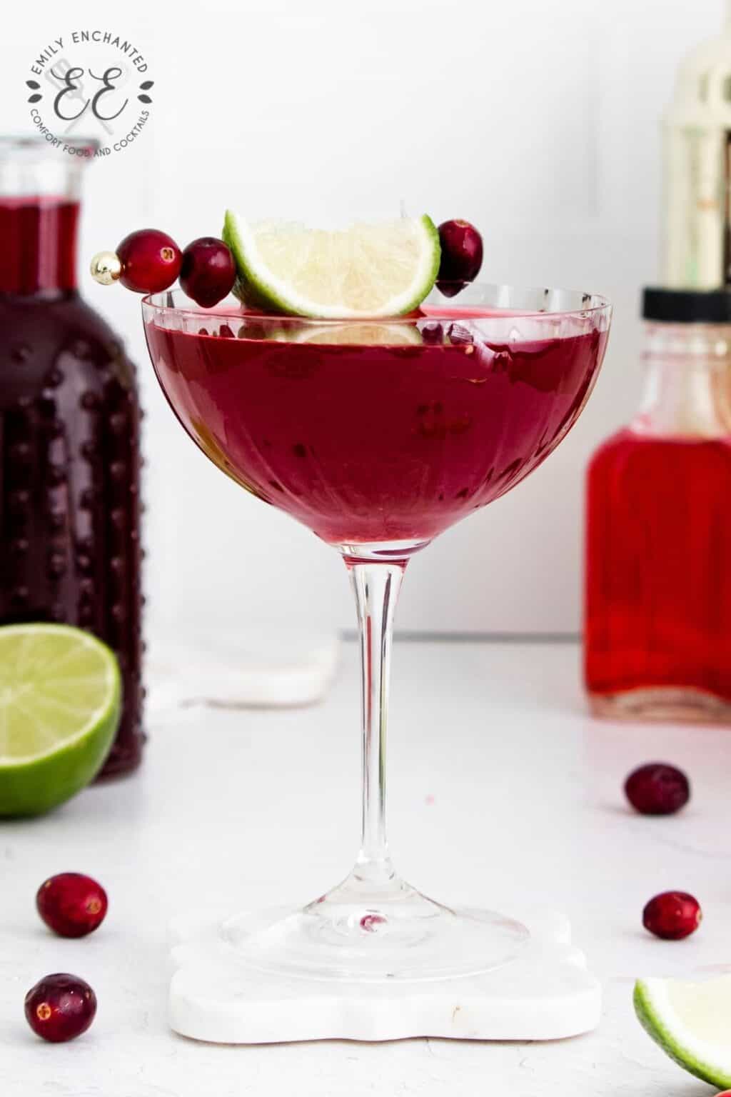 Cranberry Gimlet Cocktail Recipe with Gin and Cranberry Simple Syrup