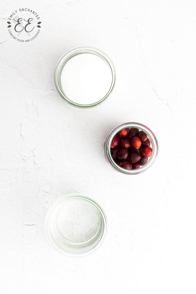 Cranberry Simple Syrup Ingredients