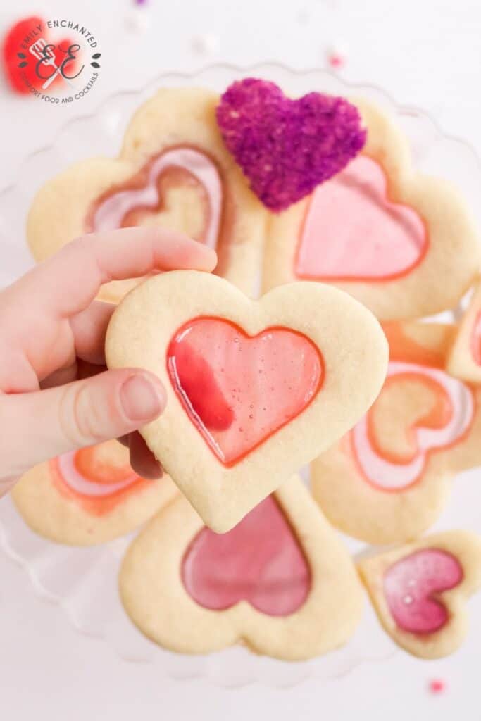 Heart Shaped Stained Glass Cookies