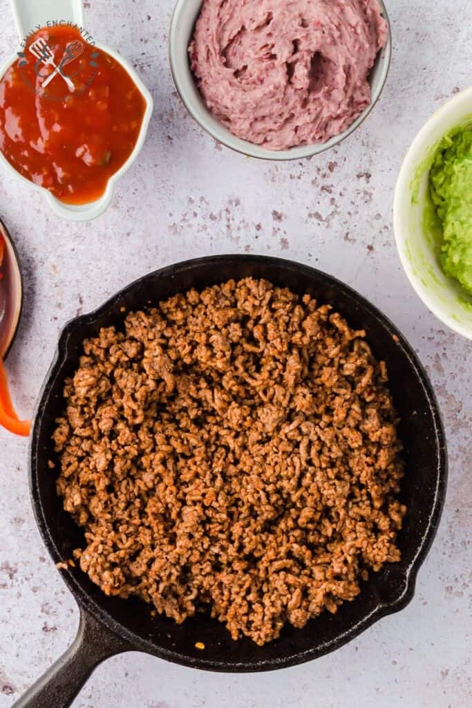 Beef Taco Filling in a skillet