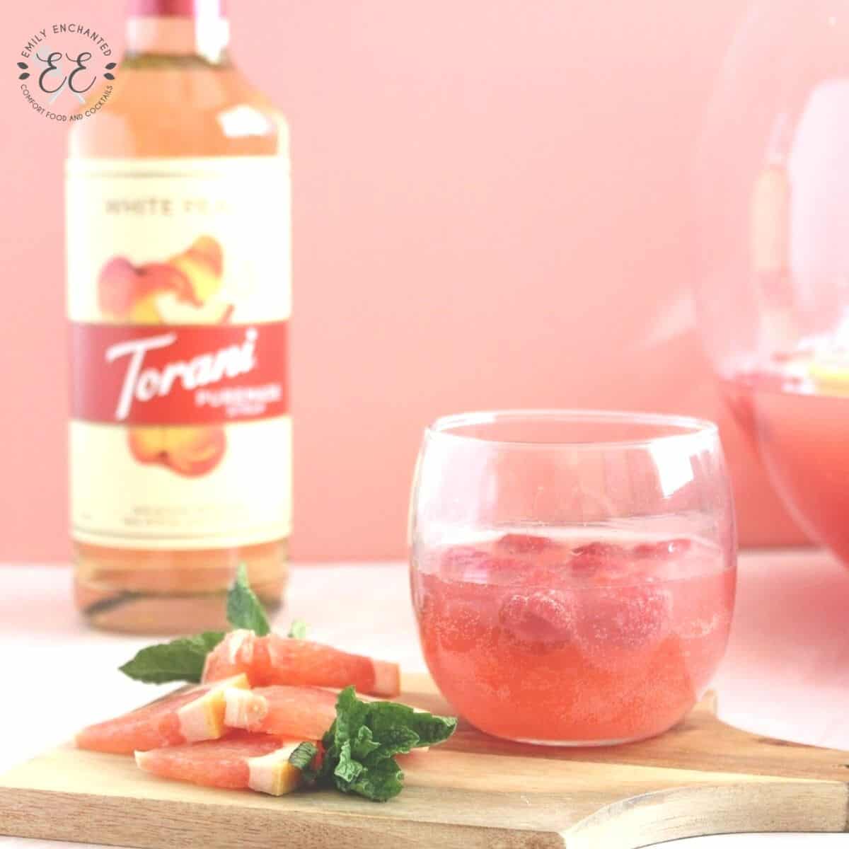 Pink Mimosa Punch with Torani Puremade White Peach Syrup