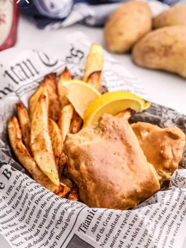 Air Fryer Beer Battered Fish and Chips Emily Enchanted