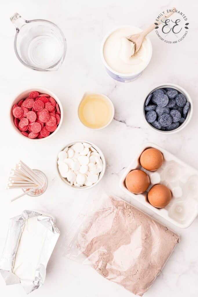 Cake Pop Ingredients in a flat lay photo