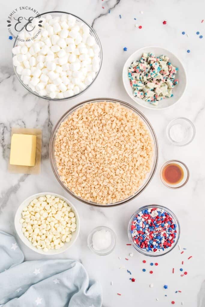 4th of July Rice Krispies Treats Ingredients