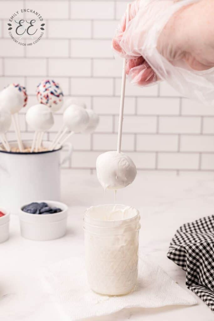 Cake Balls Dipped in White Chocolate