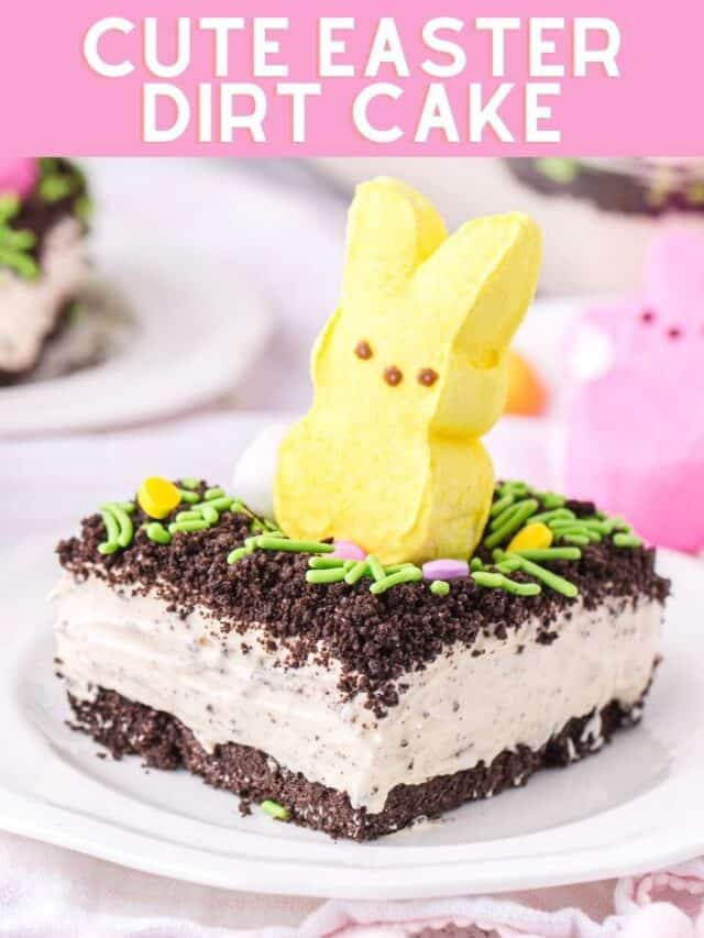 Cute Easter No Bake Dirt Cake