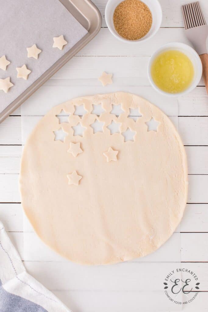 Stars cut out of pie crust
