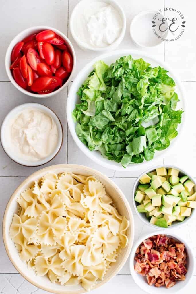 BLT Pasta Salad Ingredients BLT Pasta Salad Ingredients