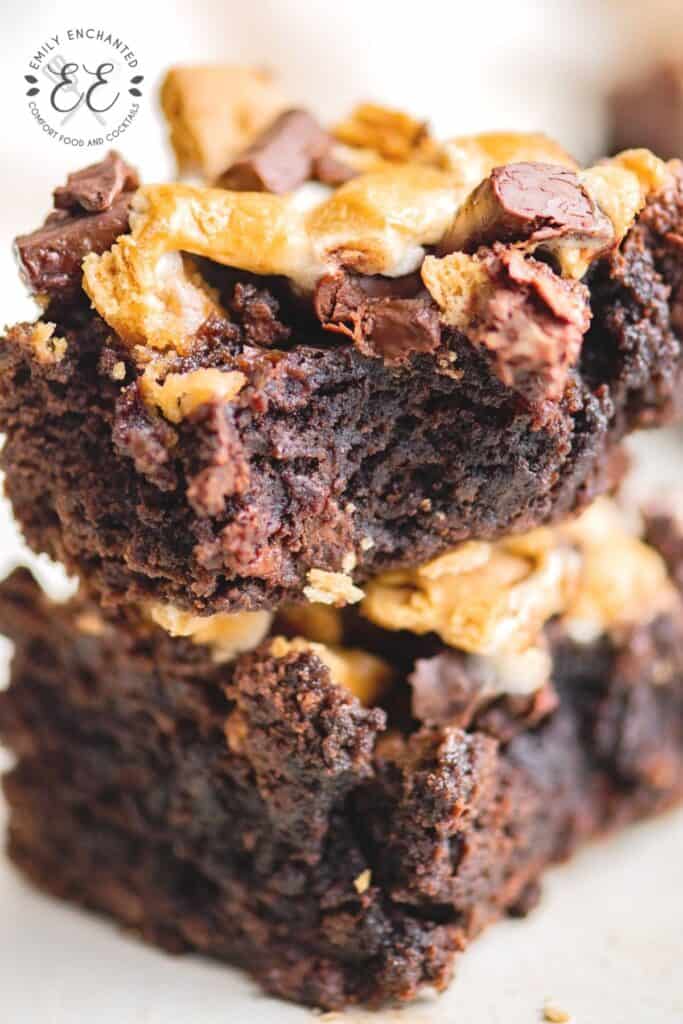 Chocolate Brownies with Smores Topping