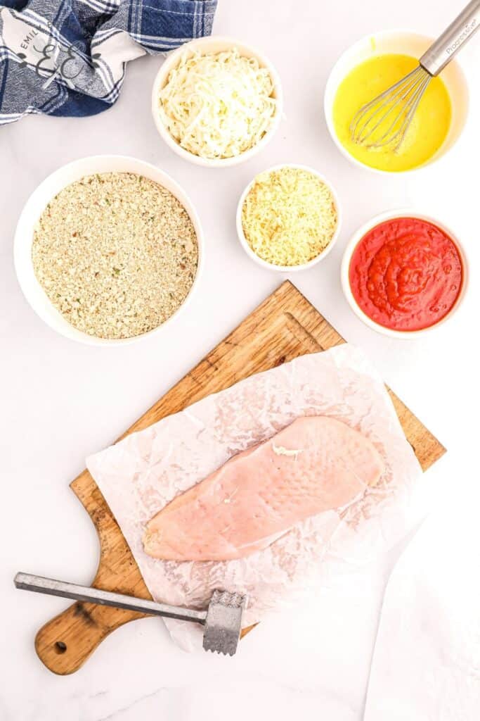 Chicken Breast with Meat Tenderizer Chicken breast pounded with meat tenderizer