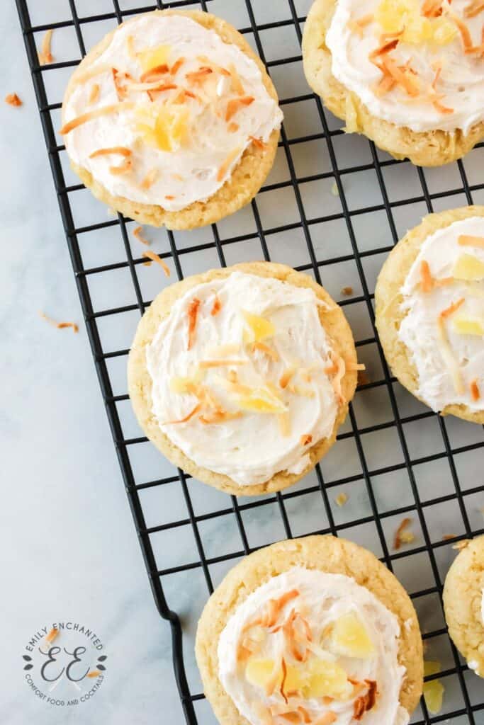 Pineapple Cookies with Coconut Frosting