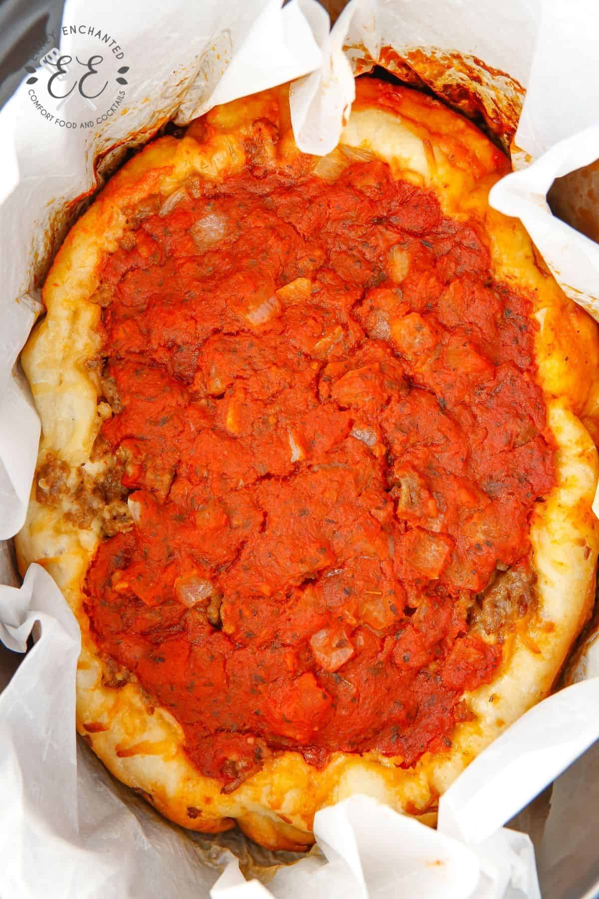 Slow Cooker Deep Dish Pizza Recipe