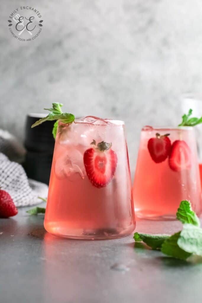 Strawberry Basil Gin Rickey