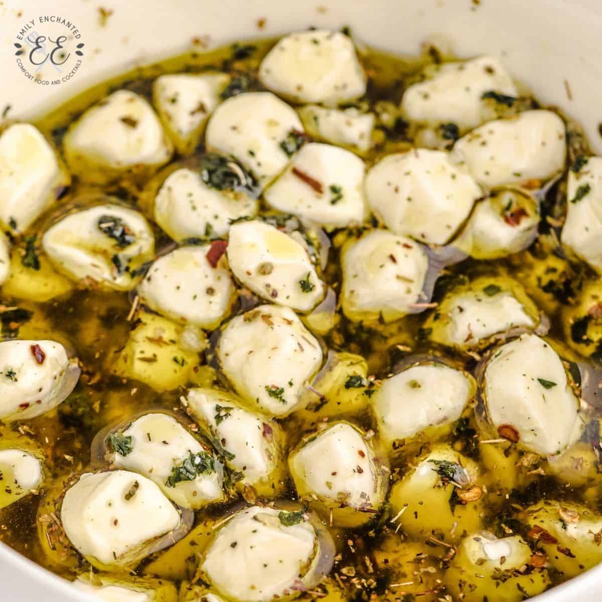 The Best Olive Oil Marinated Mozzarella Balls (Easy Italian Appetizer)