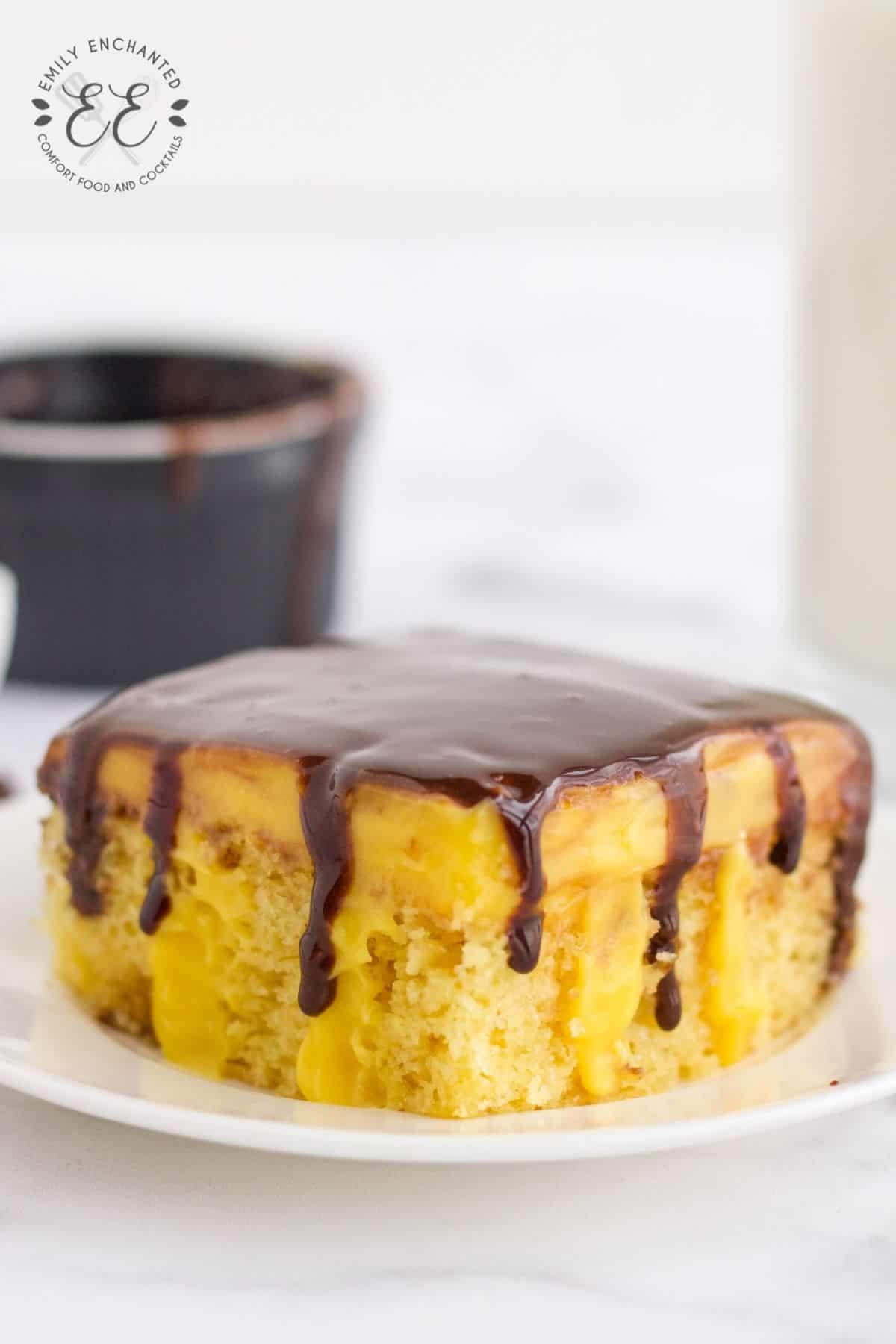 Boston Cream Poke Cake