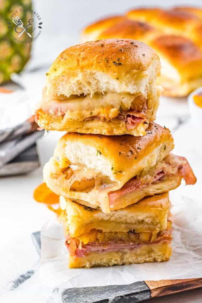 Hawaiian Ham and Cheese Sliders with Pineapple