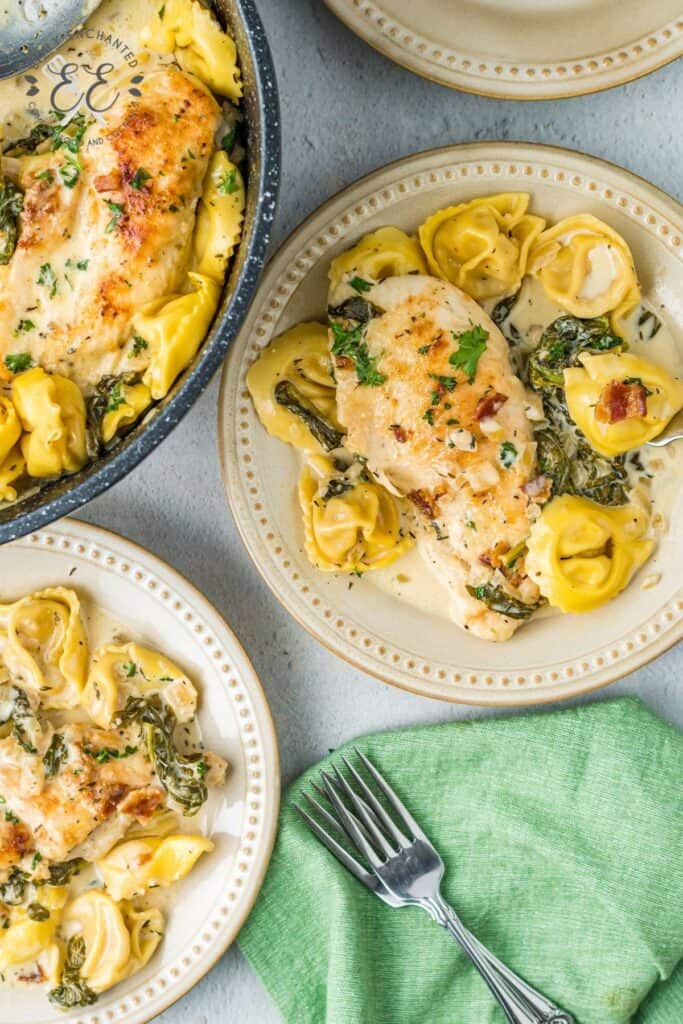 Spinach Parmesan Tortellini with Chicken